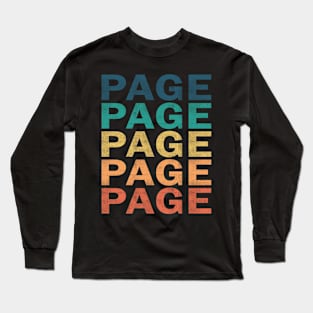 Page Name T Shirt - Page Vintage Retro Name Gift Item Tee Long Sleeve T-Shirt